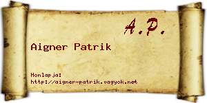 Aigner Patrik névjegykártya